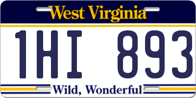 WV license plate 1HI893