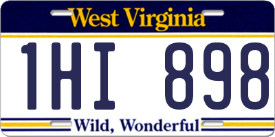 WV license plate 1HI898
