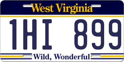 WV license plate 1HI899