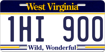 WV license plate 1HI900