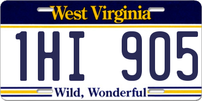 WV license plate 1HI905