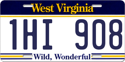 WV license plate 1HI908