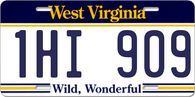 WV license plate 1HI909