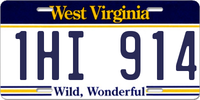 WV license plate 1HI914