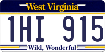 WV license plate 1HI915