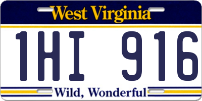 WV license plate 1HI916