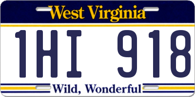 WV license plate 1HI918