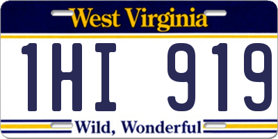 WV license plate 1HI919