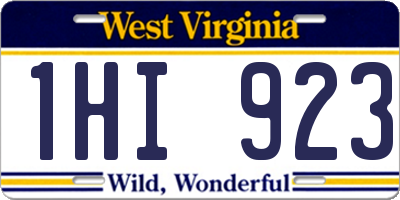 WV license plate 1HI923