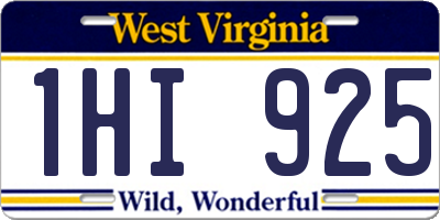 WV license plate 1HI925