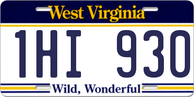 WV license plate 1HI930