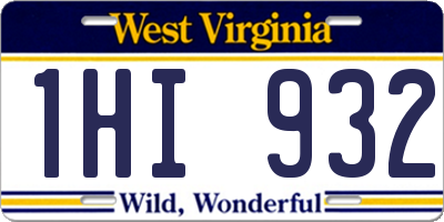 WV license plate 1HI932