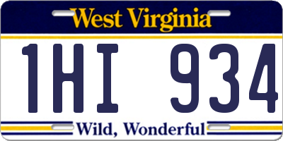 WV license plate 1HI934