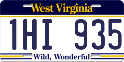 WV license plate 1HI935