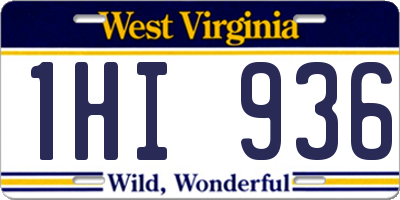 WV license plate 1HI936