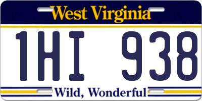 WV license plate 1HI938