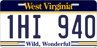 WV license plate 1HI940