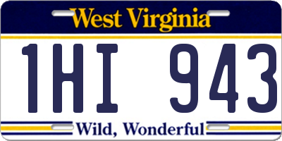WV license plate 1HI943