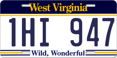 WV license plate 1HI947