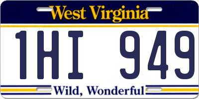 WV license plate 1HI949