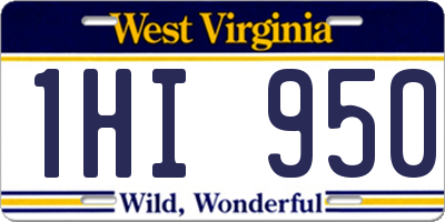 WV license plate 1HI950