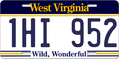 WV license plate 1HI952