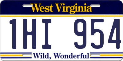 WV license plate 1HI954