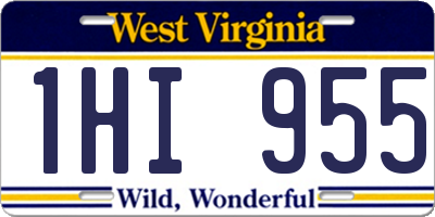 WV license plate 1HI955