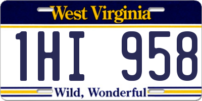 WV license plate 1HI958