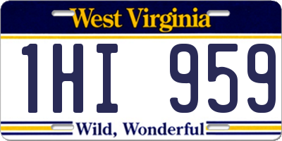 WV license plate 1HI959