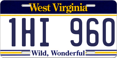 WV license plate 1HI960