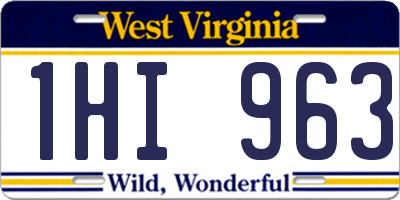 WV license plate 1HI963