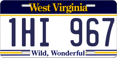 WV license plate 1HI967