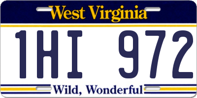 WV license plate 1HI972