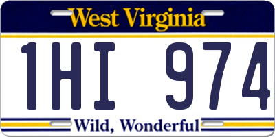 WV license plate 1HI974