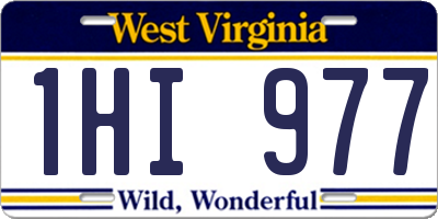 WV license plate 1HI977
