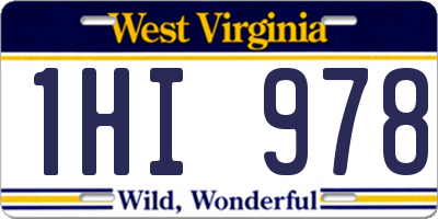WV license plate 1HI978