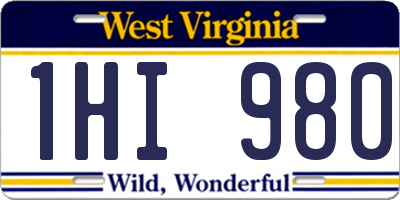 WV license plate 1HI980