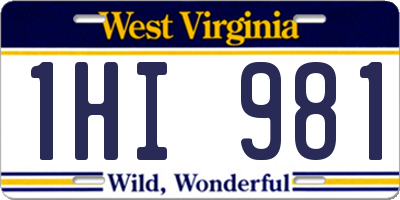 WV license plate 1HI981