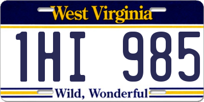 WV license plate 1HI985