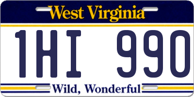 WV license plate 1HI990