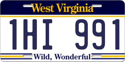WV license plate 1HI991