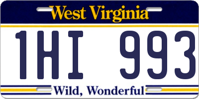 WV license plate 1HI993