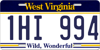WV license plate 1HI994