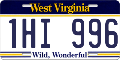WV license plate 1HI996