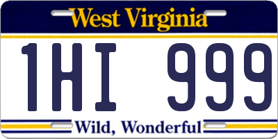 WV license plate 1HI999