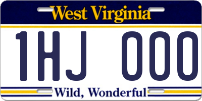 WV license plate 1HJ000