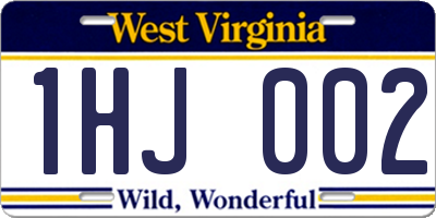 WV license plate 1HJ002