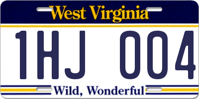 WV license plate 1HJ004