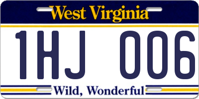 WV license plate 1HJ006